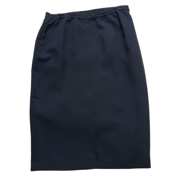 Vintage Navy Blue Womens Blazer & Skirt Suit Set Gold Button Details - Picture 6 of 9